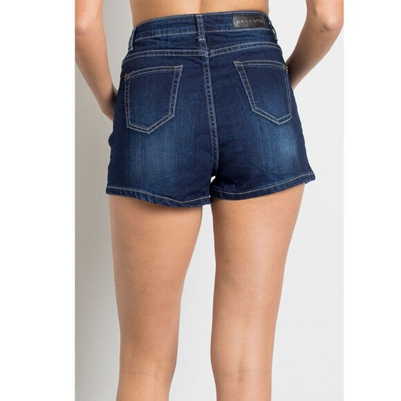 NWT High-Waist Shorts 5 pocket Denim classics By Rock & Royal RRS-2236 - Picture 4 of 4